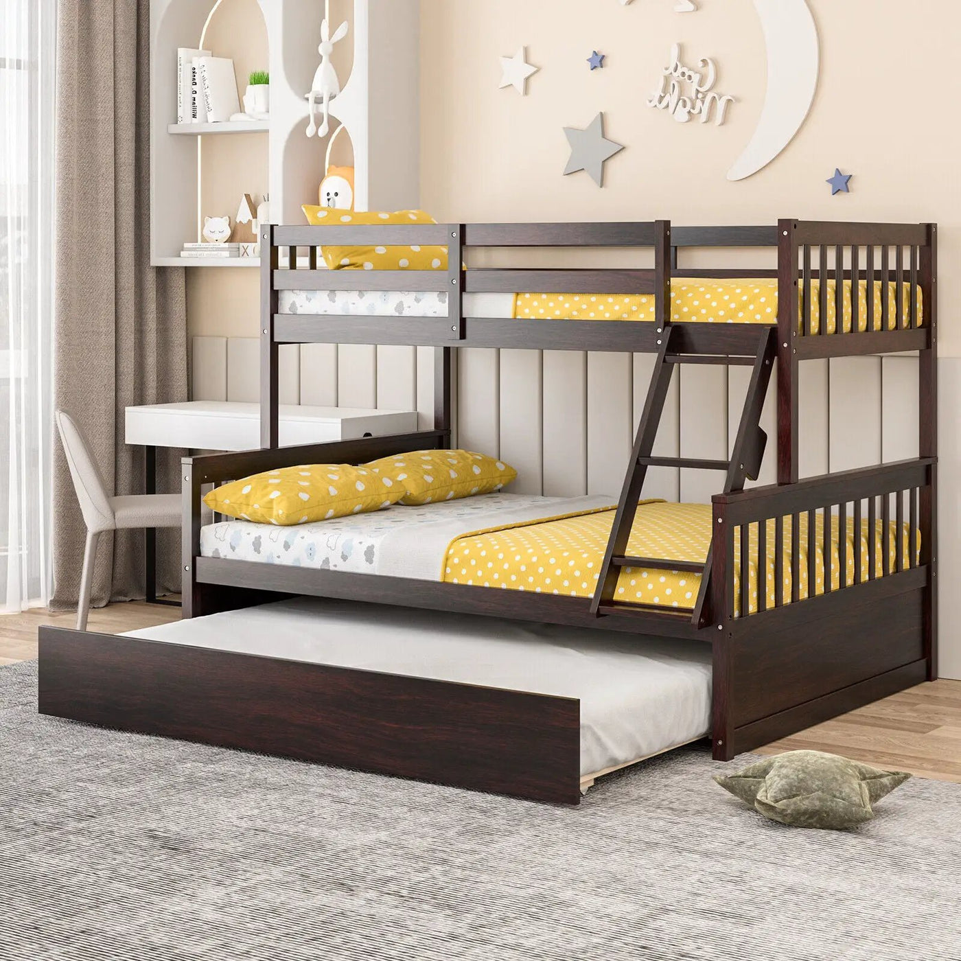Twin Over Full Convertible Bunk Bed with Twin Trundle by DirectDeals