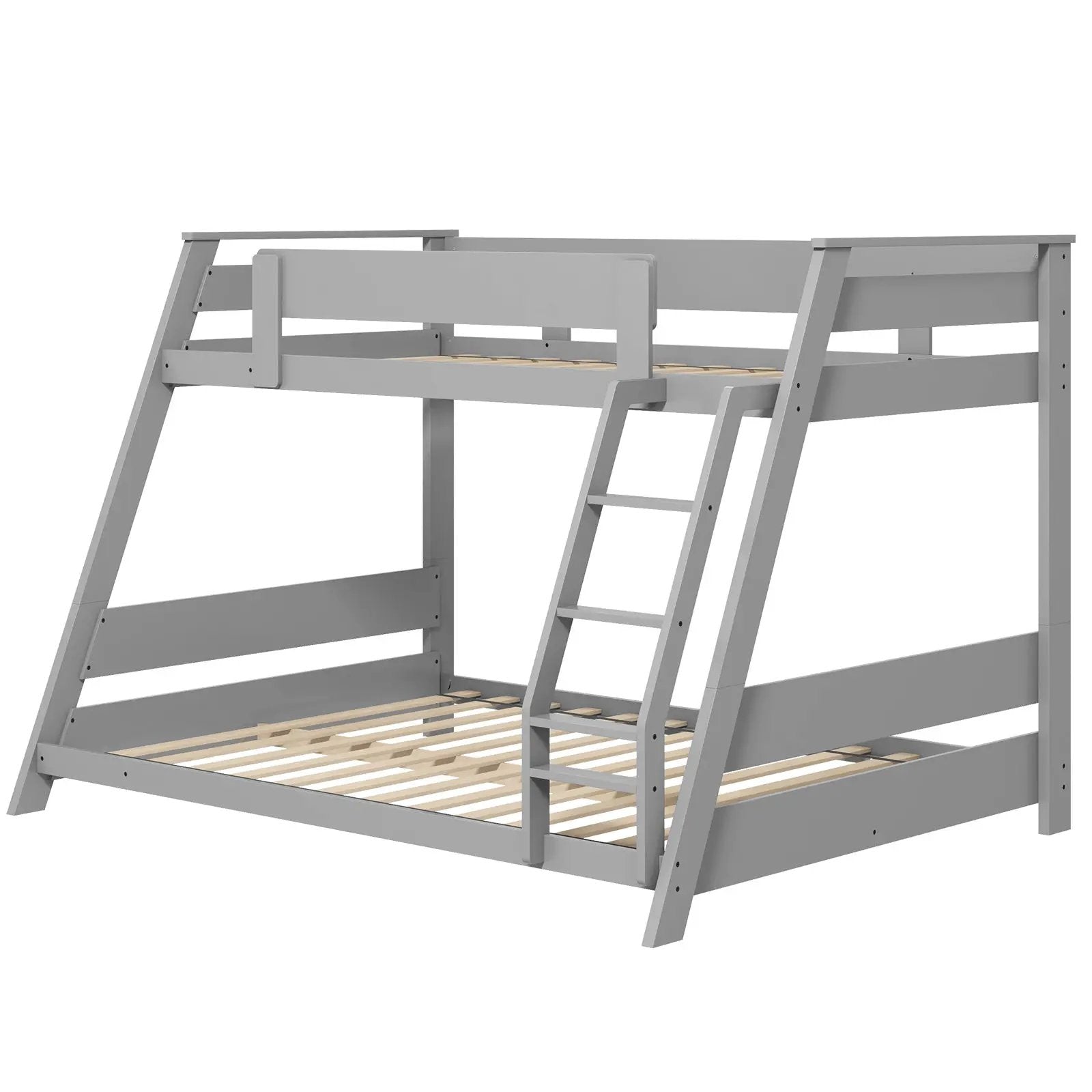 Twin Over Full Low Bunk Bed with Reversible Ladder by DirectDeals