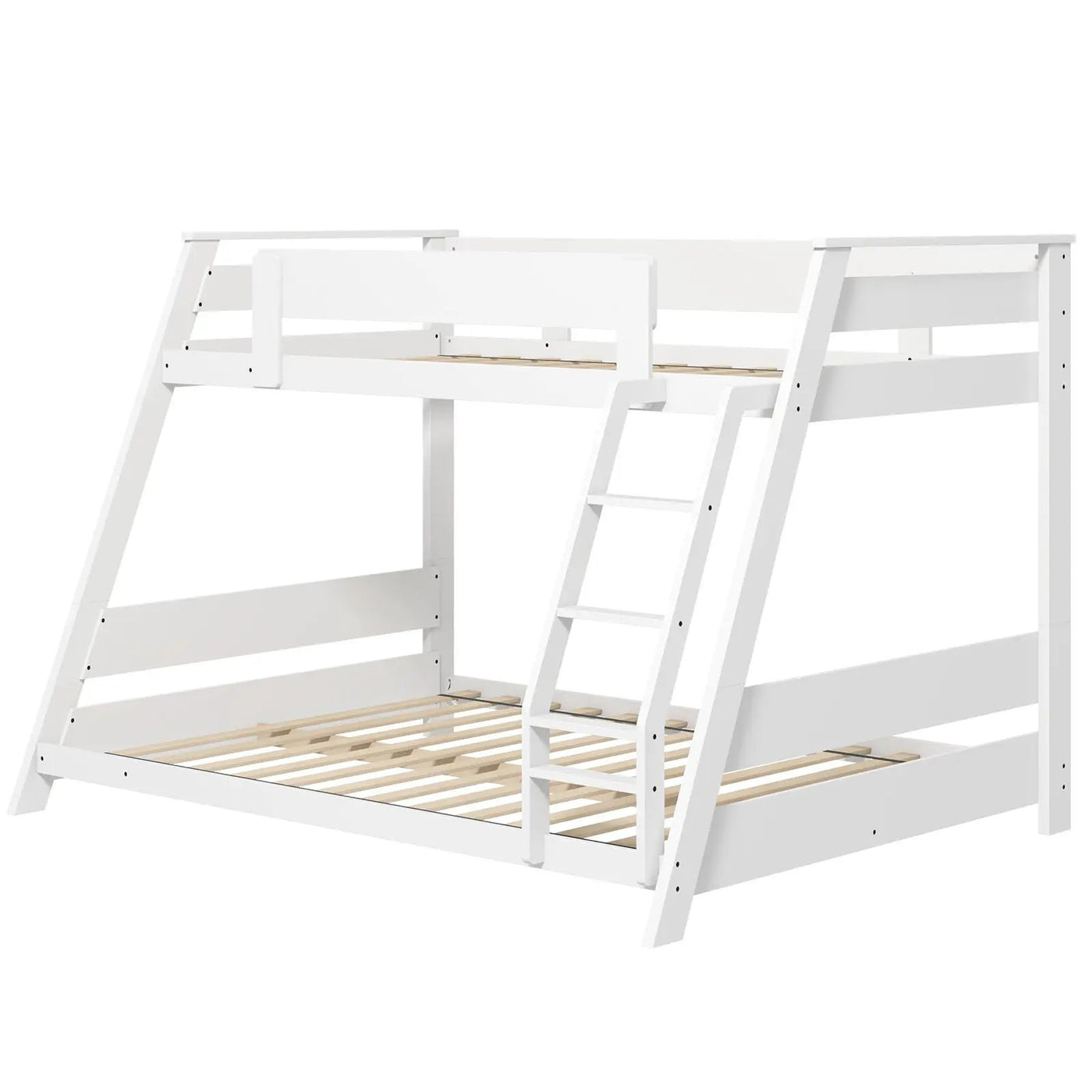 Twin Over Full Low Bunk Bed with Reversible Ladder by DirectDeals