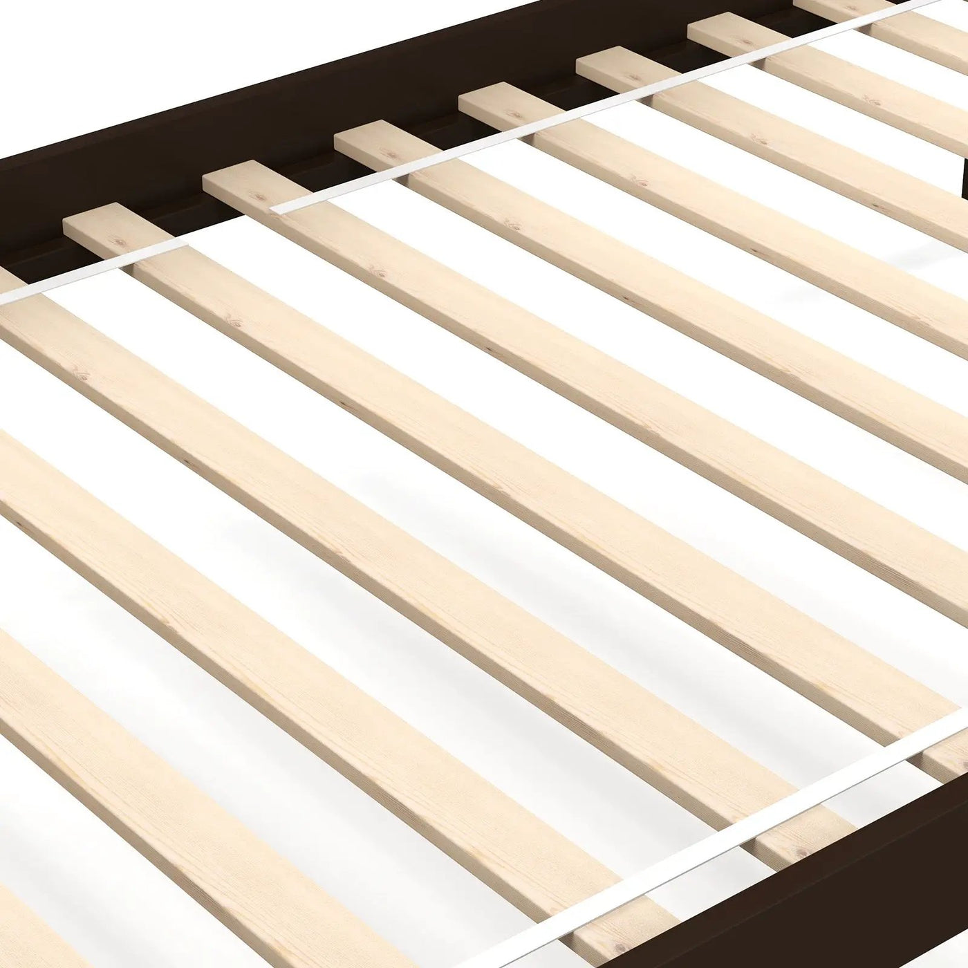Solid Wood Twin Over Twin Bunk Bed Frame with High Guardrails and Integrated Ladder by DirectDeals
