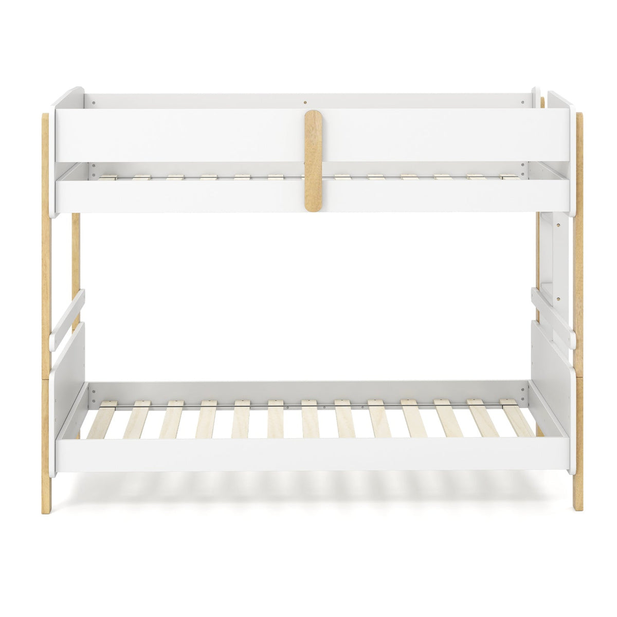 Twin Over Twin Bunk Bed with Convertible Design and Ladder by DirectDeals