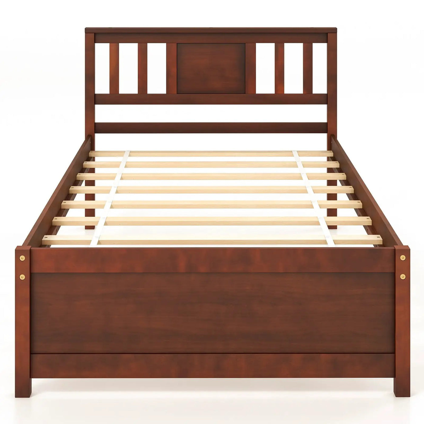 Wooden Platform Bed with Headboard and Slat Support-Queen Size by DirectDeals