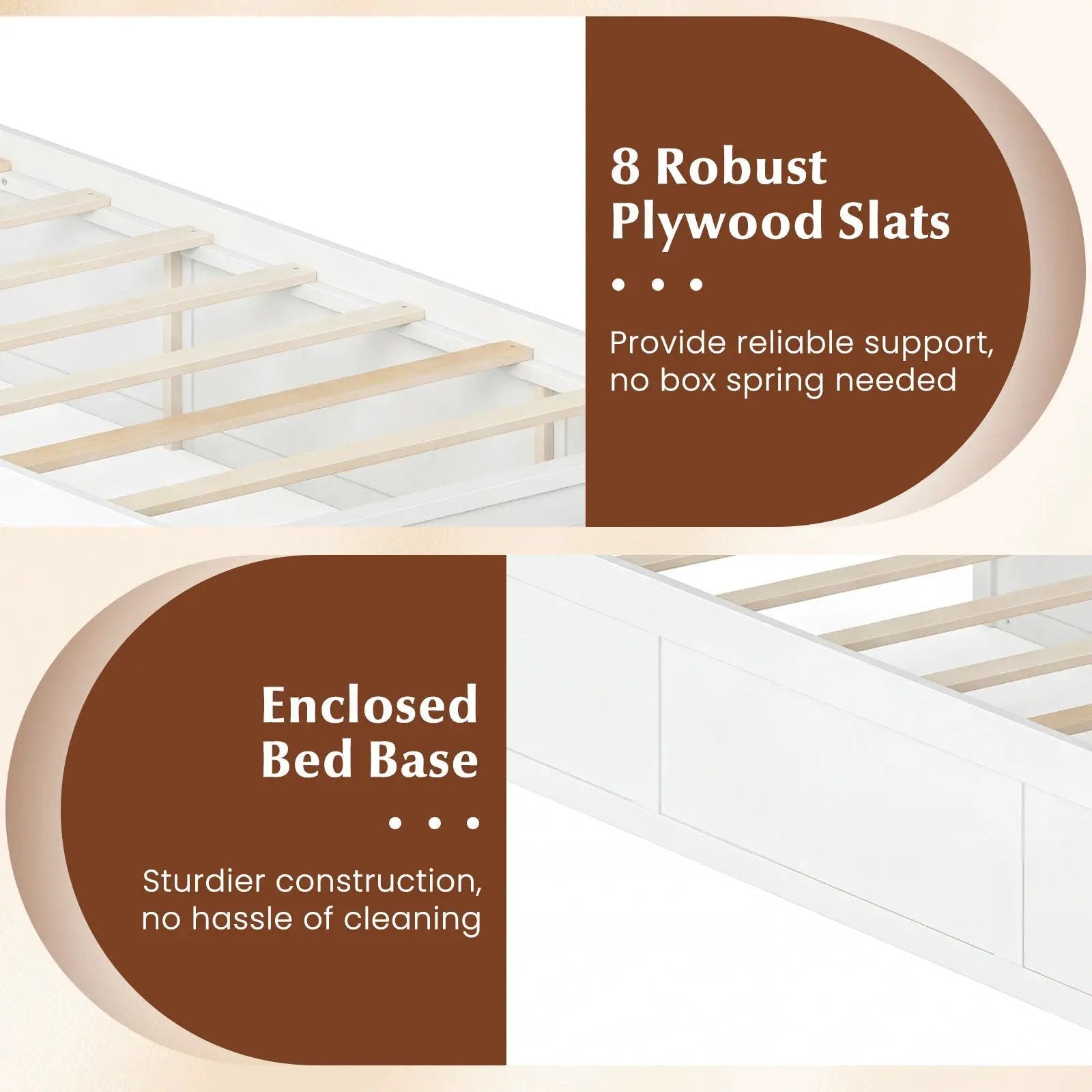 Twin Size Bed Frame with Storage Drawers and Headboard by DirectDeals