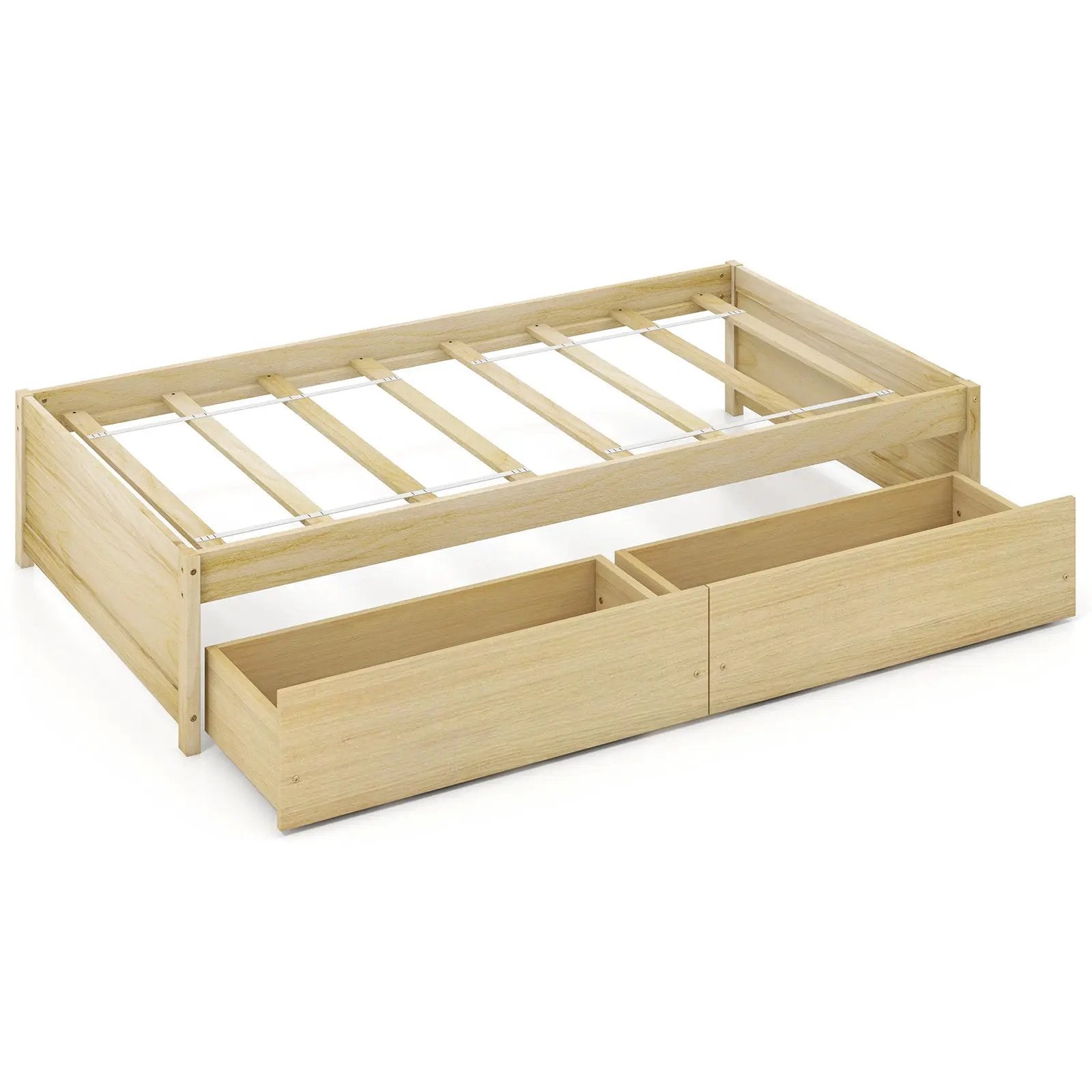 Twin Size Captain Bed with 2 Drawers and Slats Support by DirectDeals