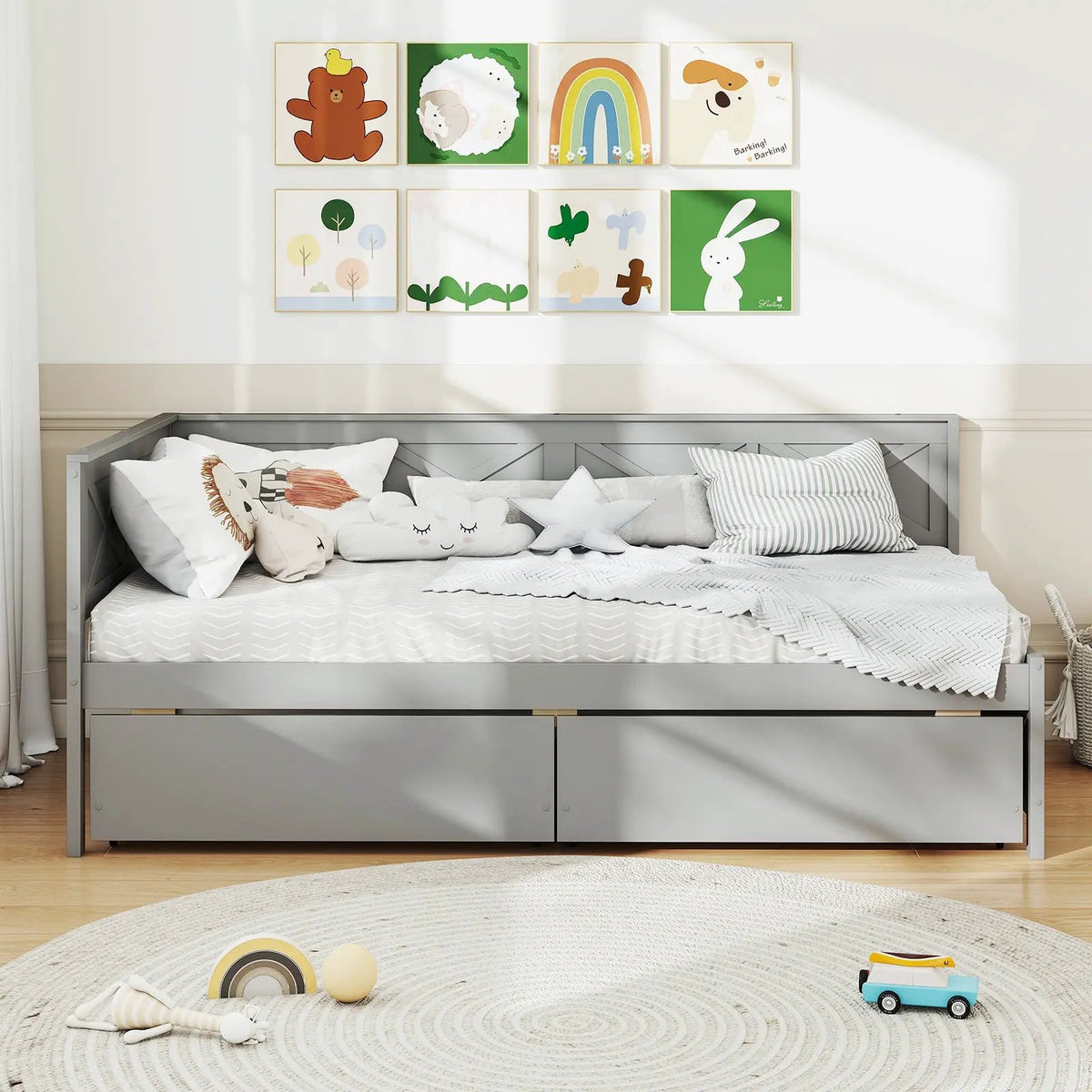 Twin Size Daybed with 2 Storage Drawers No Box Spring Needed by DirectDeals