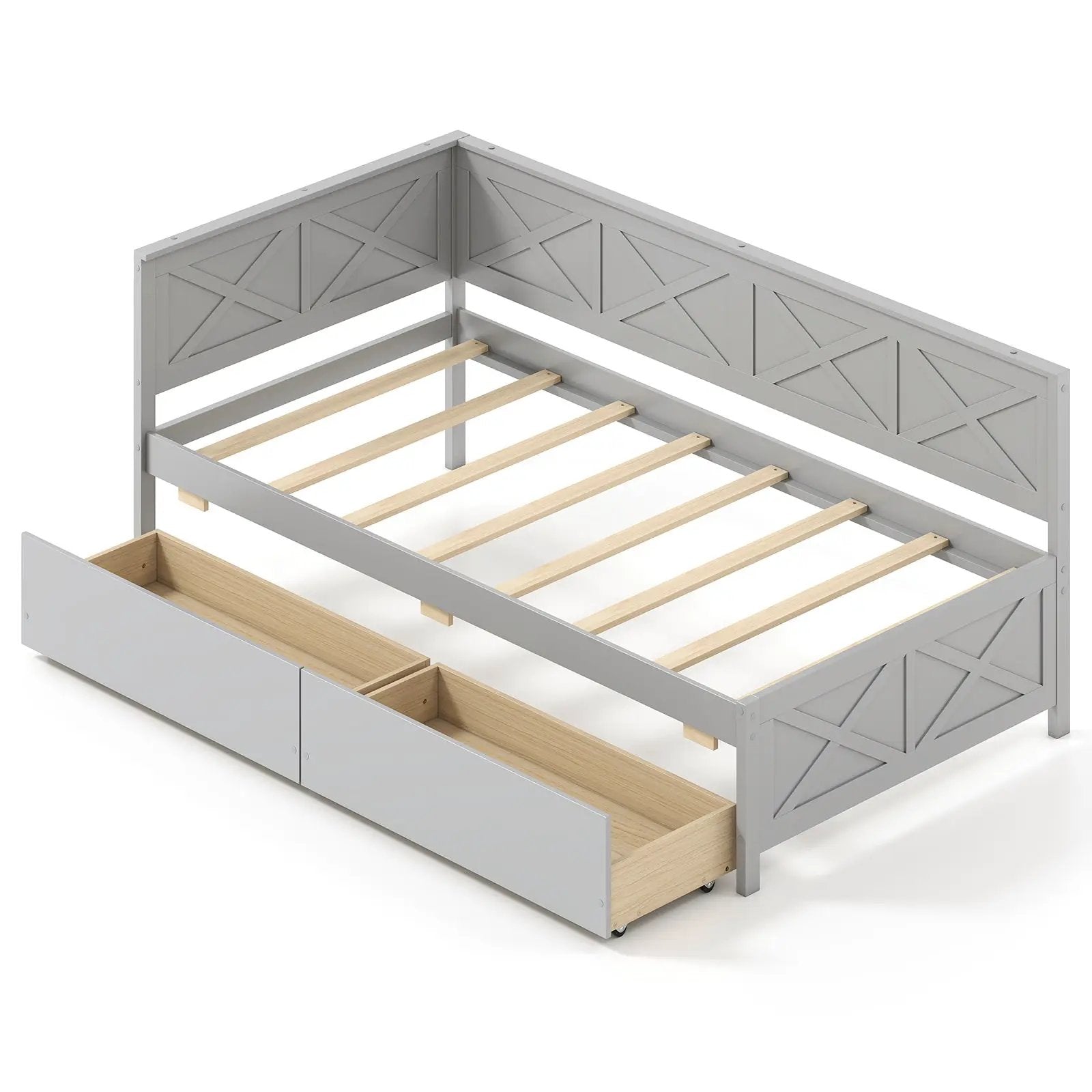 Twin Size Daybed with 2 Storage Drawers No Box Spring Needed by DirectDeals
