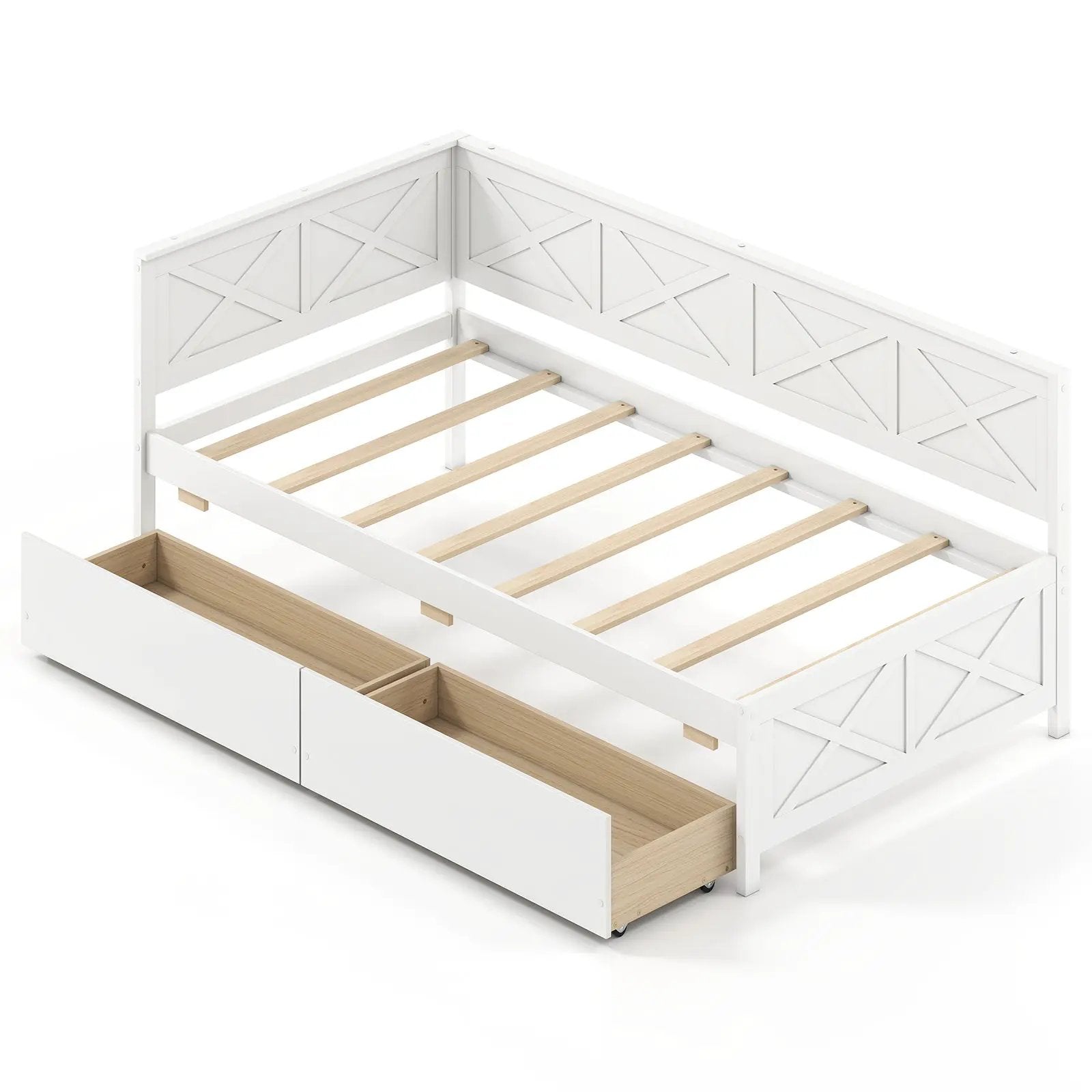 Twin Size Daybed with 2 Storage Drawers No Box Spring Needed by DirectDeals