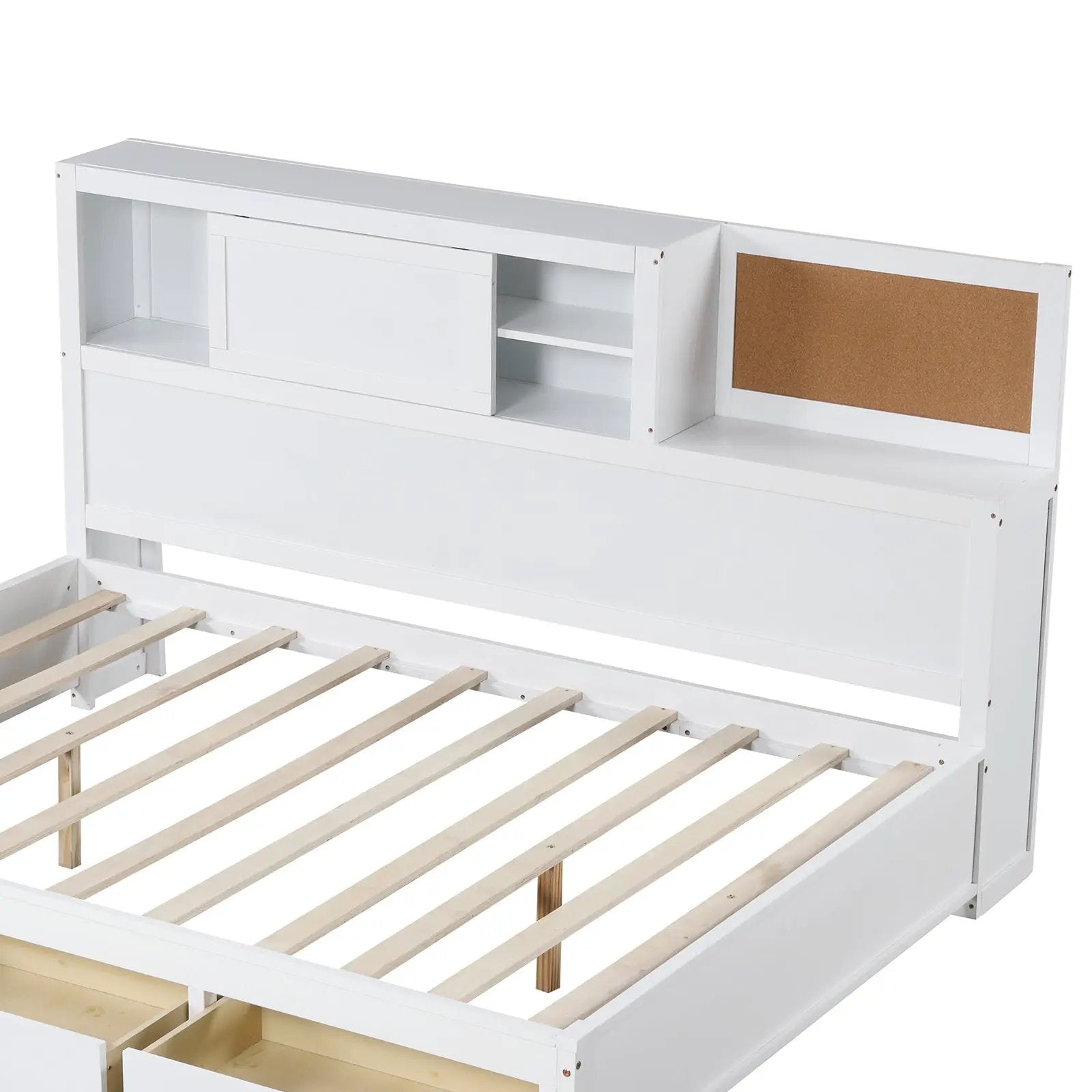 Twin/Full Size Wooden Daybed with 3 Drawers with Storage Shelves by DirectDeals