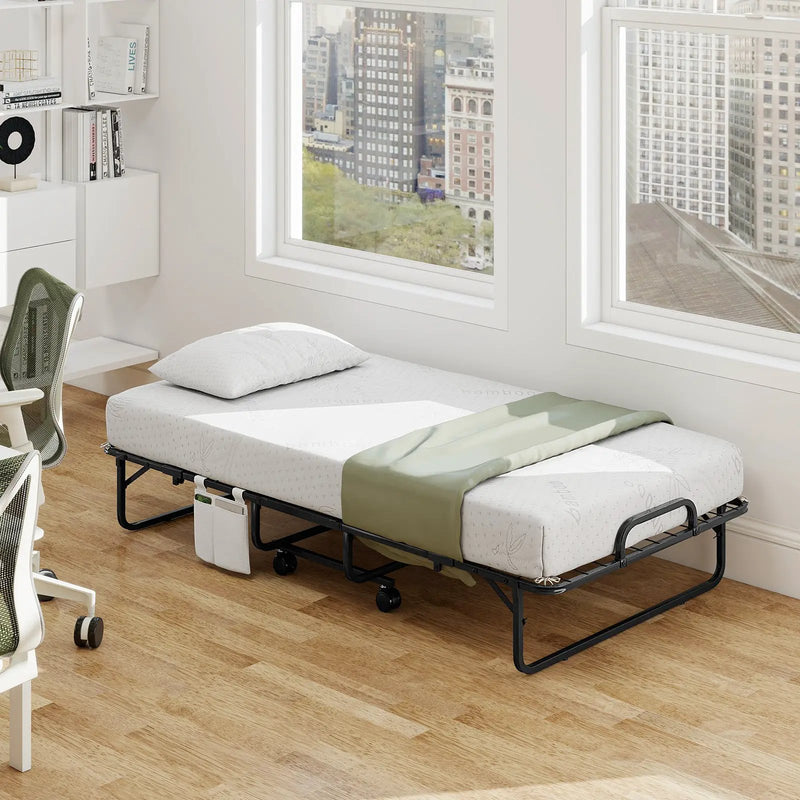 „ÄêFree $29 Pillow with Bed Purchase„ÄëTwin Size Folding Bed with 5 Inch Mattress by DirectDeals