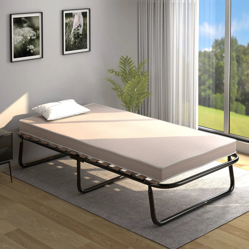 Twin Size Folding Guest Bed with Memory Foam Mattress Made in Italy by DirectDeals