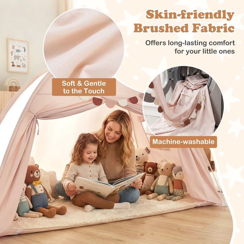 Twin Size Indoor Canopy Tent for Kids with 2 Window and Suits 3+ by DirectDeals