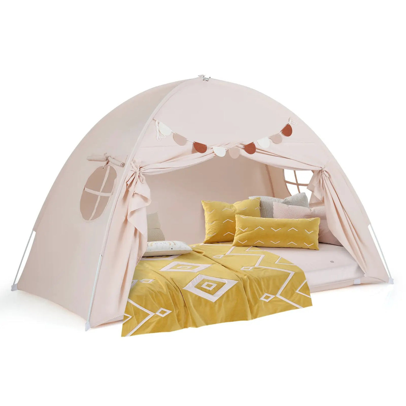 Twin Size Indoor Canopy Tent for Kids with 2 Window and Suits 3+ by DirectDeals