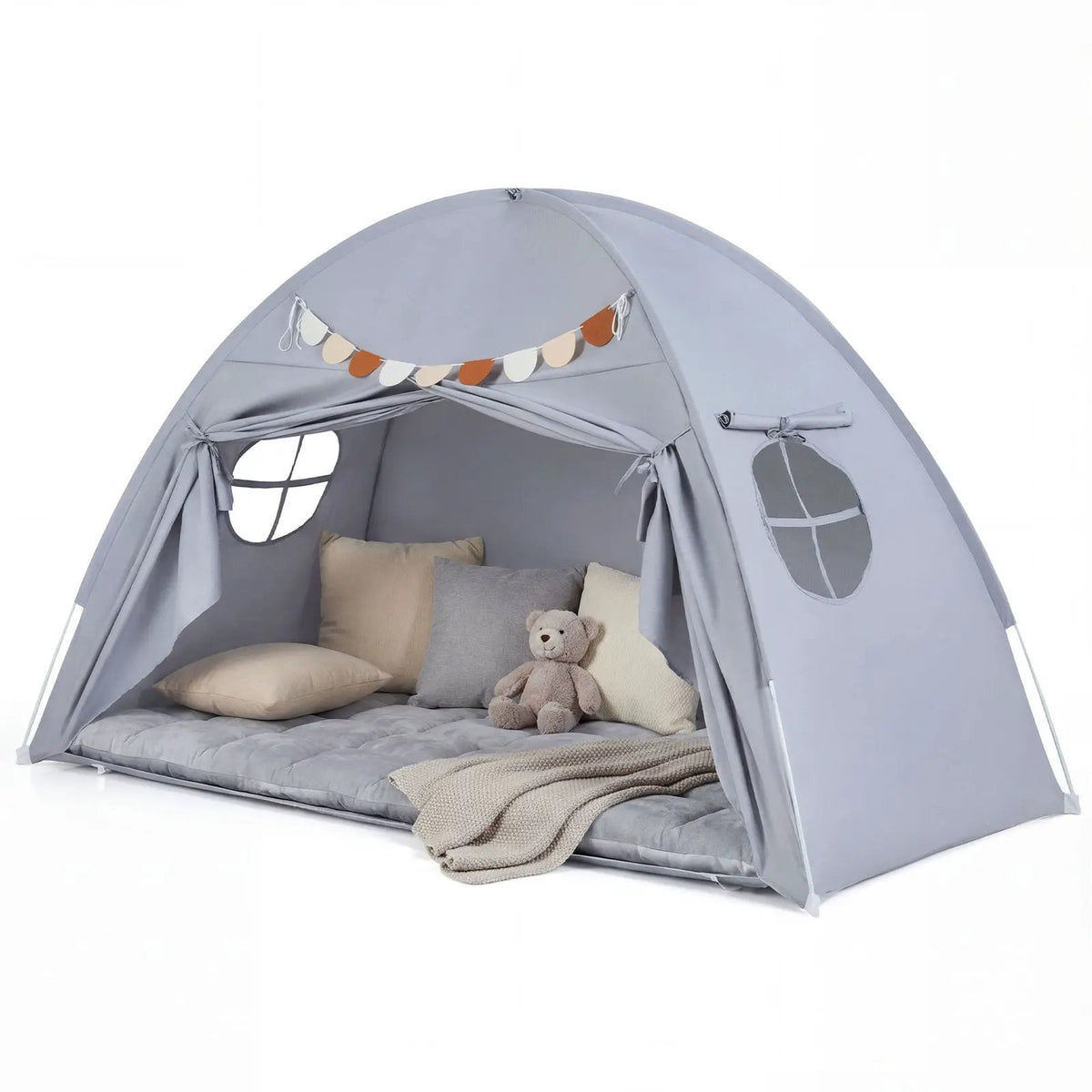 Twin Size Indoor Canopy Tent for Kids with 2 Window and Suits 3+ by DirectDeals