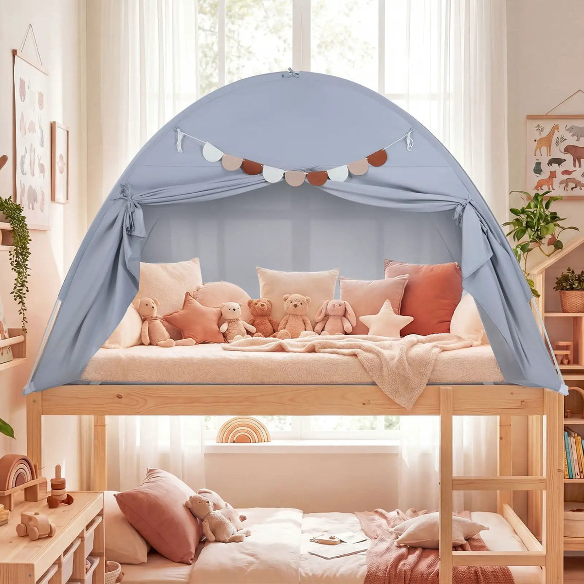 Twin Size Indoor Canopy Tent for Kids with 2 Window and Suits 3+ by DirectDeals