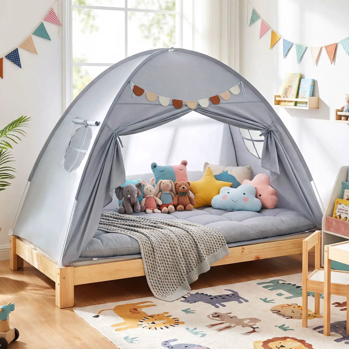 Twin Size Indoor Canopy Tent for Kids with 2 Window and Suits 3+ by DirectDeals