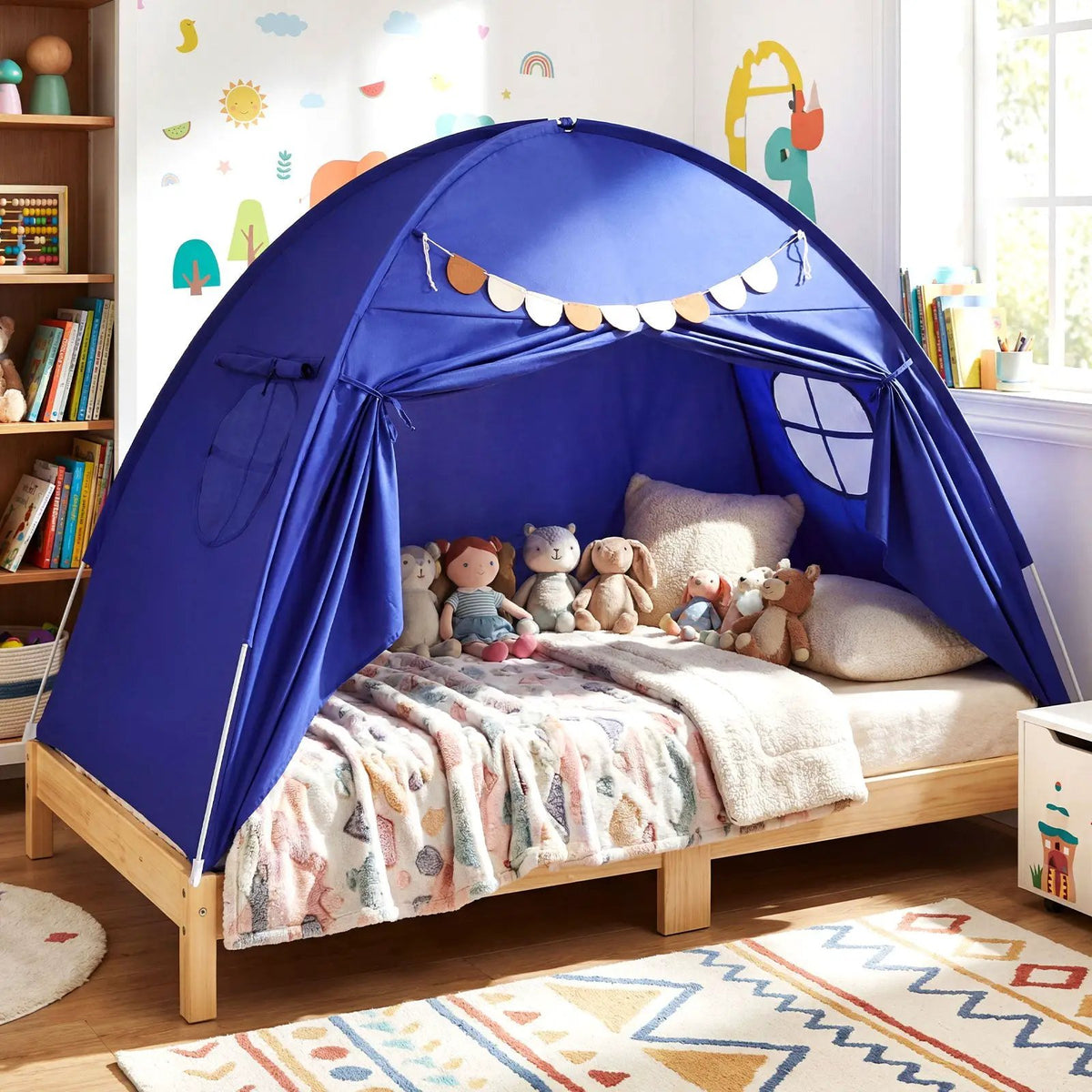 Twin Size Indoor Canopy Tent for Kids with 2 Window and Suits 3+ by DirectDeals