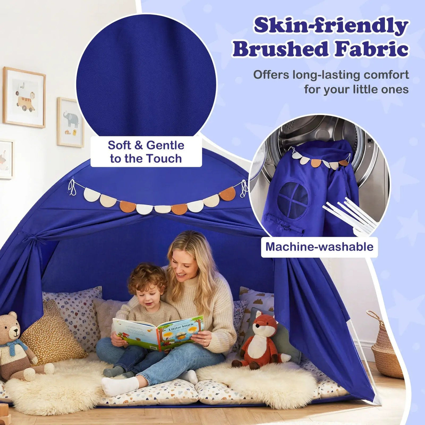 Twin Size Indoor Canopy Tent for Kids with 2 Window and Suits 3+ by DirectDeals