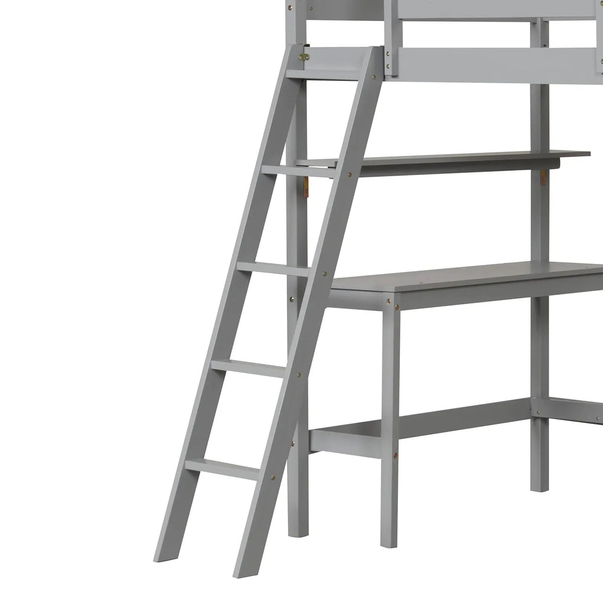 Twin Size Loft Bed with Desk and Bookshelves for Kids and Teens by DirectDeals