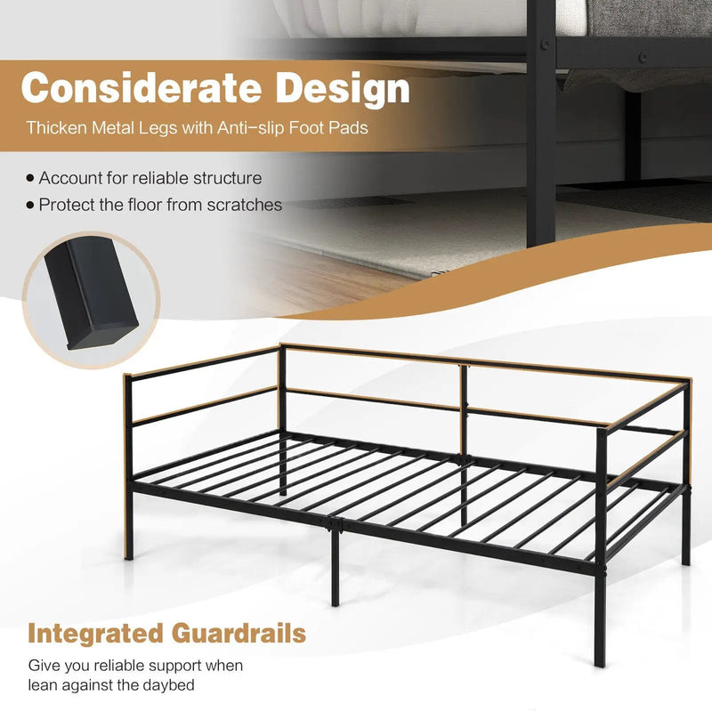 Twin Size Metal Daybed Frame for Living Room Bedroom by DirectDeals