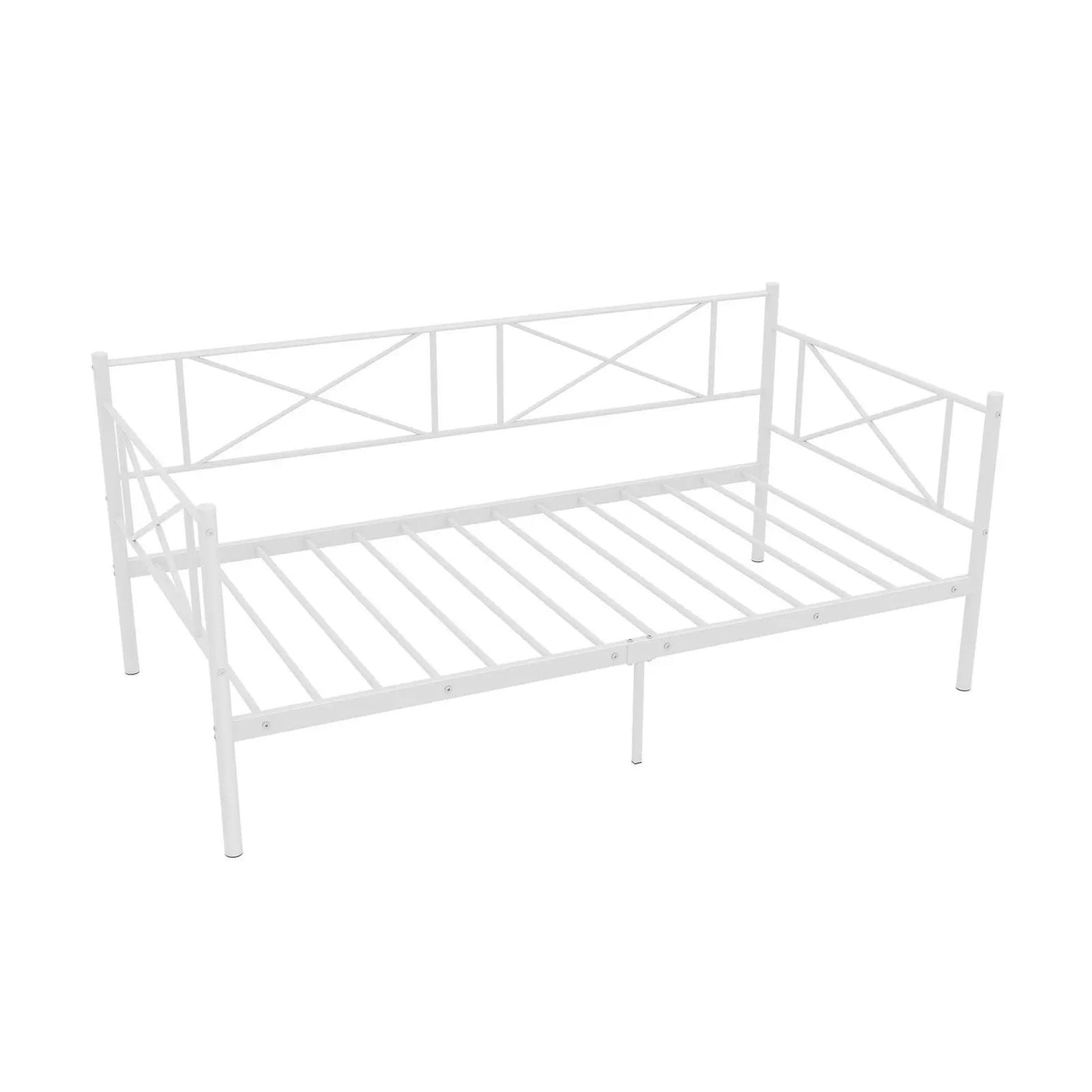 Twin Size Platform Bed with Heavy-duty Metal Slat Support by DirectDeals