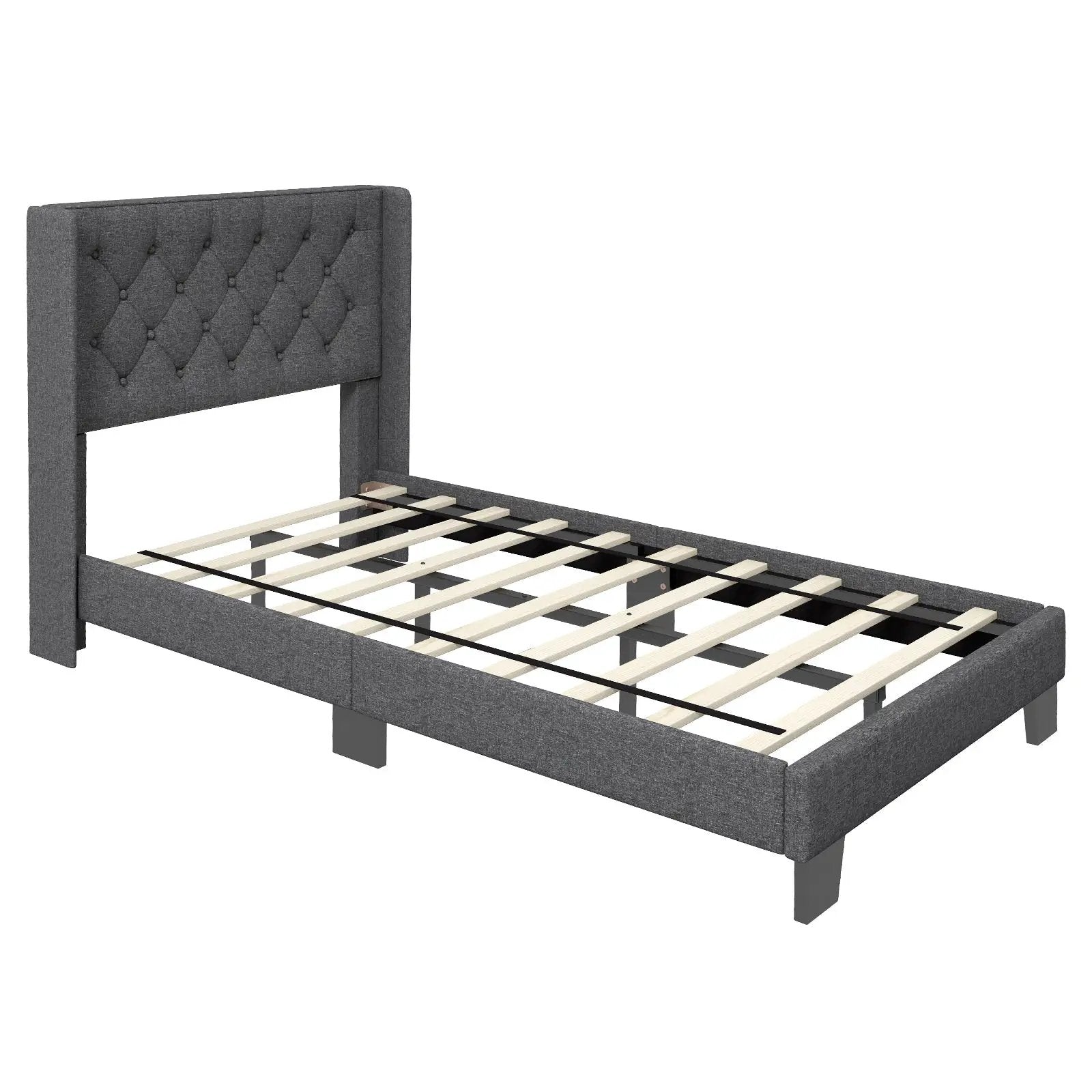 Twin/Full/Queen Size Upholstered Platform Bed with Button Tufted Headboard by DirectDeals