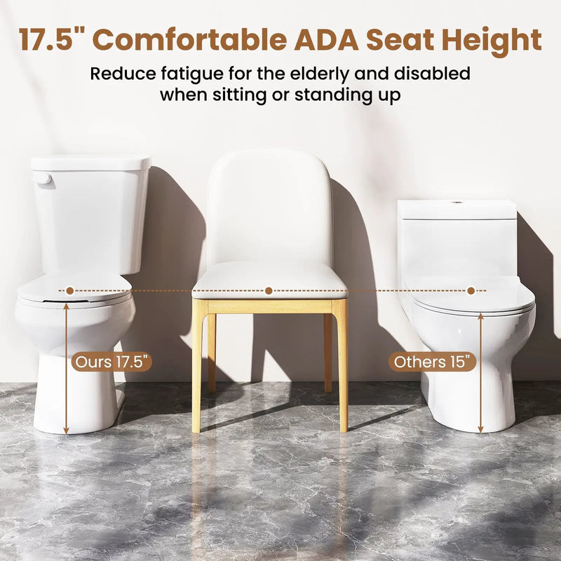 Two-Piece Round Toilet with 17.5 inch ADA Comfort Chair Height Seat by DirectDeals
