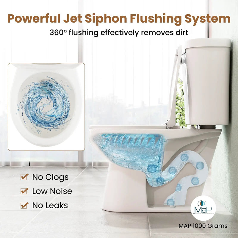 Two-Piece Round Toilet with 17.5 inch ADA Comfort Chair Height Seat by DirectDeals