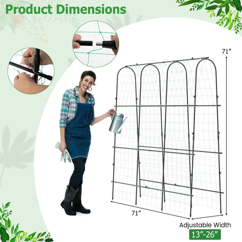 71 x 71 Inch U-Shaped Tall Garden Arched Trellis for Climbing Plants by DirectDeals