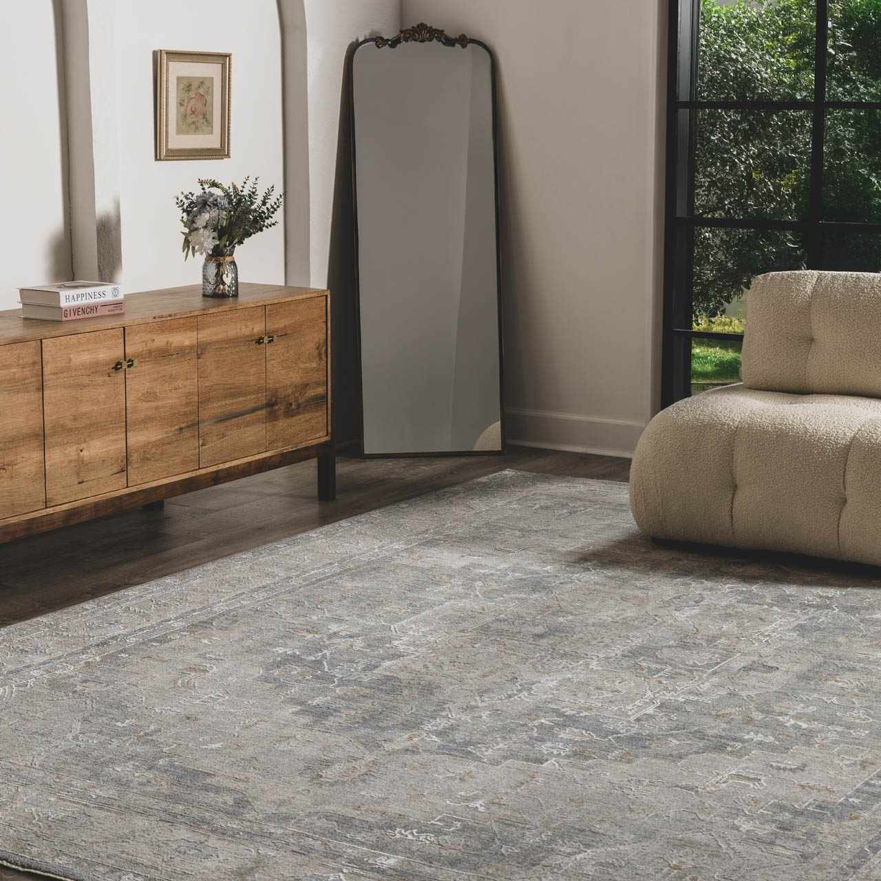 Ulubey Distressed Gray Thick Luxe Area Rug by Boutique Rugs