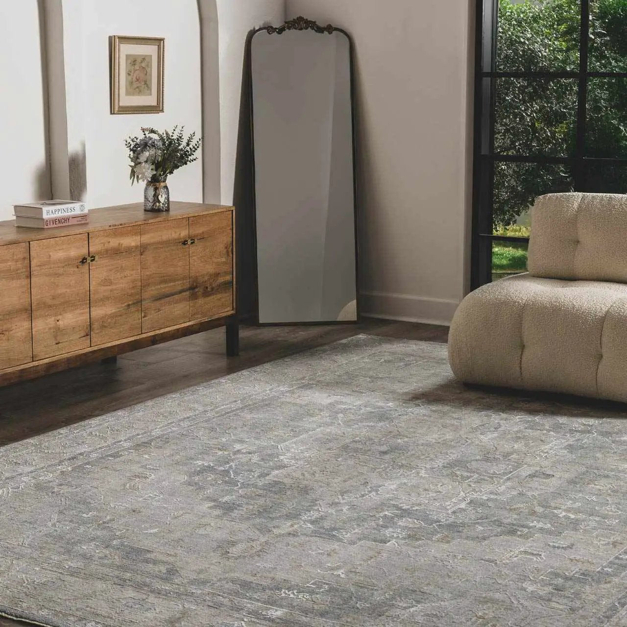 Ulubey Distressed Gray Thick Luxe Area Rug by Boutique Rugs