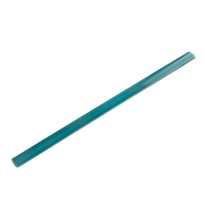 Turquoise Blue 0.6x12 Glossy Porcelain Bullnose Tile Trim (10 pack, 0.5 sq ft/case) by Apollo Tile