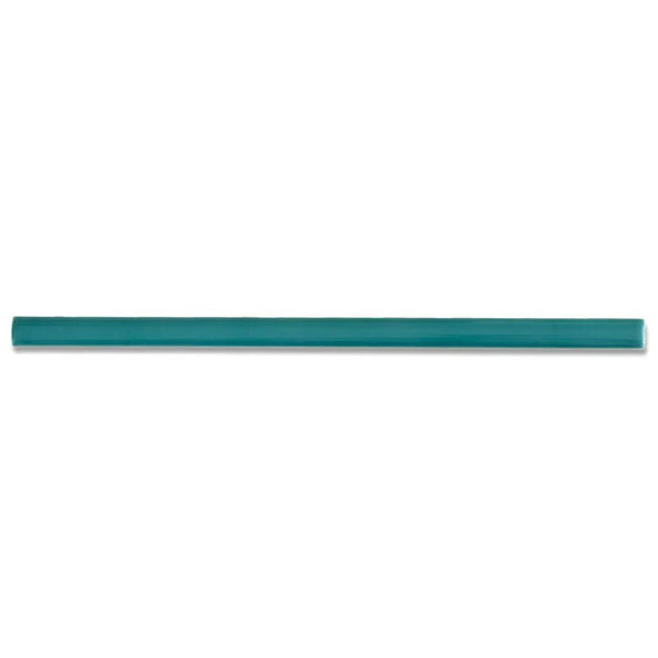 Turquoise Blue 0.6x12 Glossy Porcelain Bullnose Tile Trim (10 pack, 0.5 sq ft/case)
