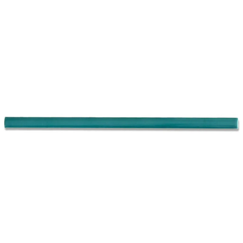 Turquoise Blue 0.6x12 Glossy Porcelain Bullnose Tile Trim (10 pack, 0.5 sq ft/case) by Apollo Tile