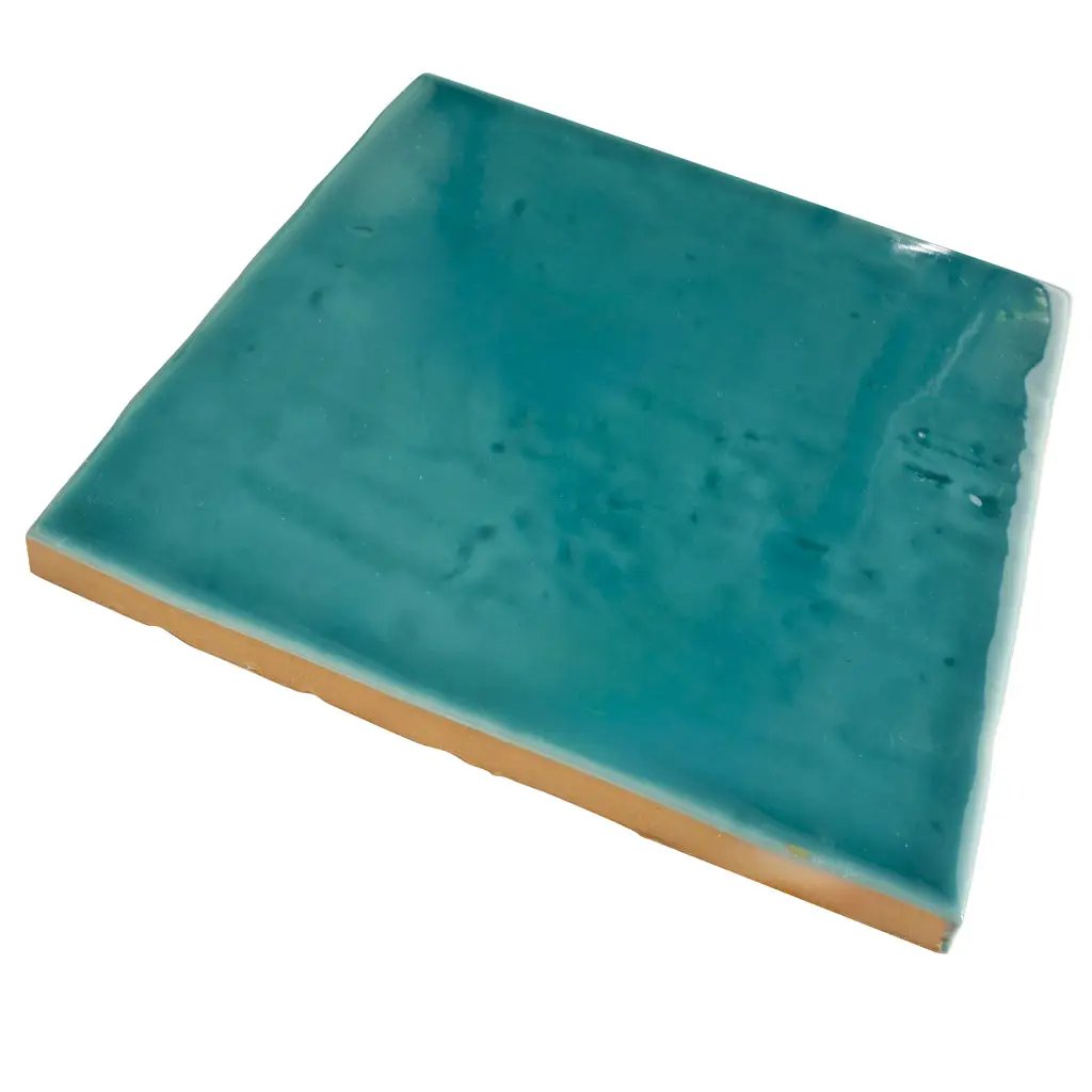 Turquoise Blue 6x6 Glossy Square Porcelain Tile (19 pack, 4.65 sq ft/case) by Apollo Tile