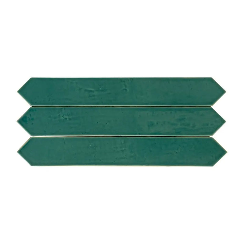 Turquoise Blue 3x19 Glossy Picket Porcelain Tile (20 pack, 7.65 sq ft/case) by Apollo Tile