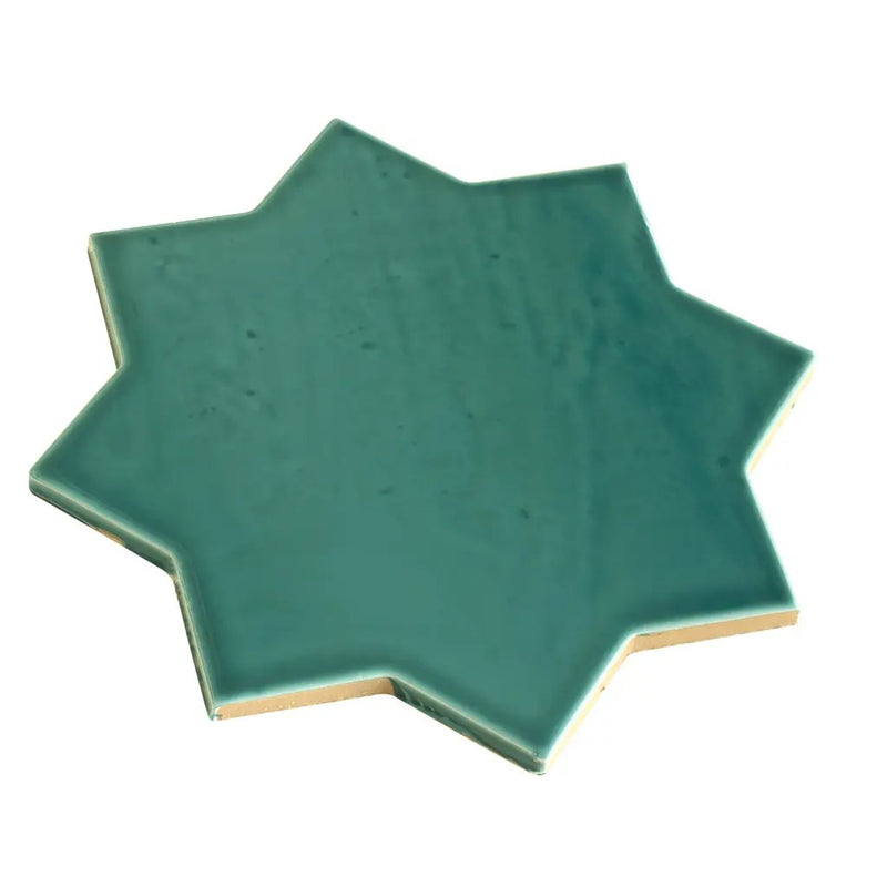 Turquoise Blue 7x7 Glossy Star Porcelain Tile (16 pack, 6.46 sq ft/case) by Apollo Tile