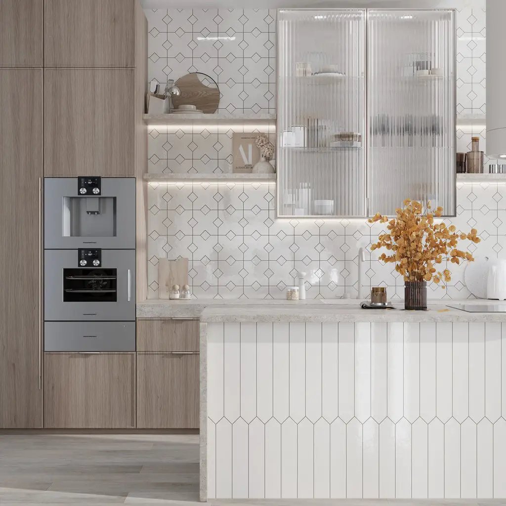 Pearl White 3x19 Glossy Picket Porcelain Tile (20 pack, 7.65 sq ft/case) by Apollo Tile
