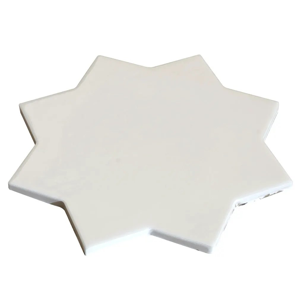 Pearl White 7x7 Glossy Star Porcelain Tile (16 pack, 6.46 sq ft/case) by Apollo Tile
