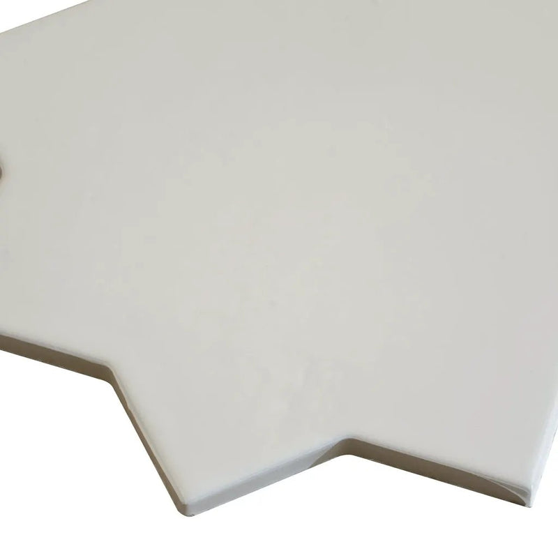 Pearl White 7x7 Glossy Star Porcelain Tile (16 pack, 6.46 sq ft/case) by Apollo Tile