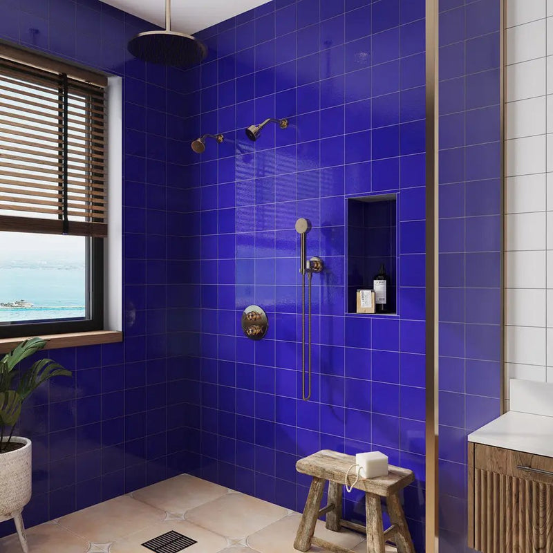 Royal Blue 6x6 Glossy Square Porcelain Tile (19 pack, 4.65 sq ft/case) by Apollo Tile