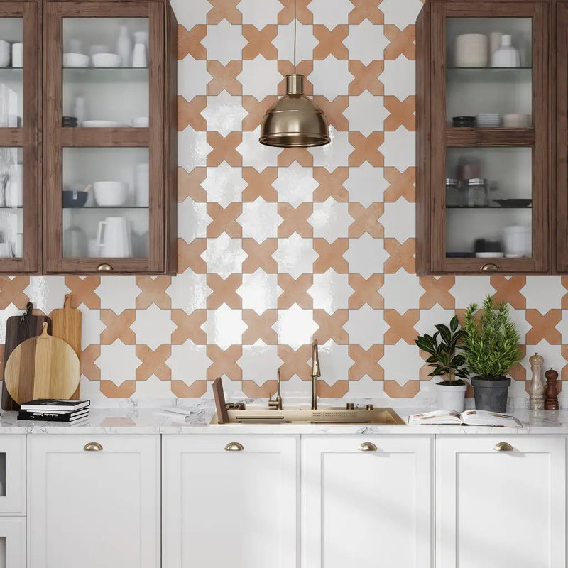 Terracotta 7x7 Matte Cross Porcelain Tile (16 pack, 5.6 sq ft/case) by Apollo Tile