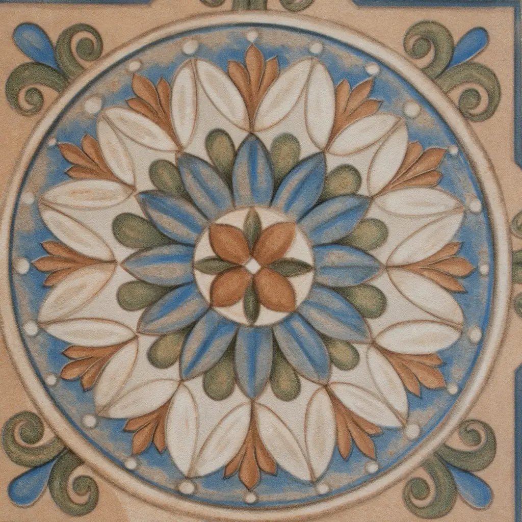 Terracotta Sage Green-Blue 7x7 Matte Star Porcelain Tile (16 pack, 6.46 sq ft/case) by Apollo Tile