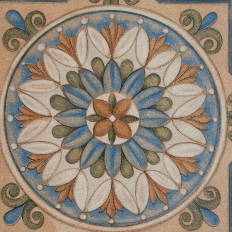 Terracotta Sage Green-Blue 7x7 Matte Star Porcelain Tile (16 pack, 6.46 sq ft/case) by Apollo Tile