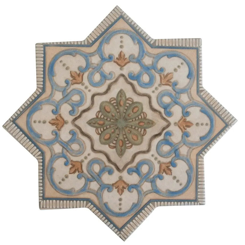 Terracotta Soft Gray-Blue 7x7 Matte Star Porcelain Tile (16 pack, 6.46 sq ft/case) by Apollo Tile