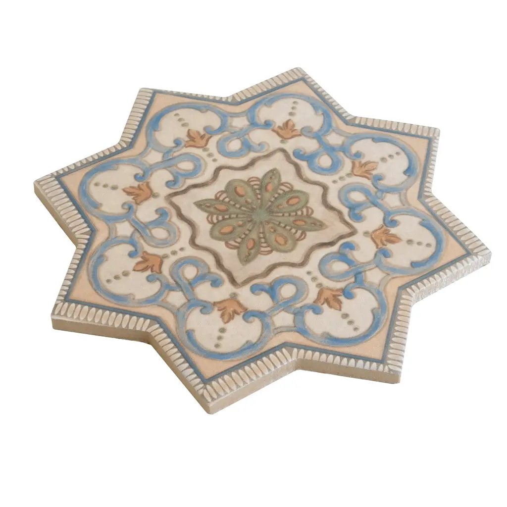 Terracotta Soft Gray-Blue 7x7 Matte Star Porcelain Tile (16 pack, 6.46 sq ft/case) by Apollo Tile