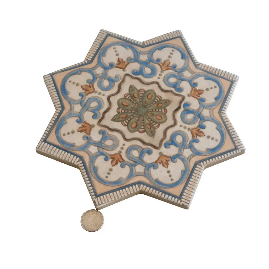 Terracotta Soft Gray-Blue 7x7 Matte Star Porcelain Tile (16 pack, 6.46 sq ft/case) by Apollo Tile