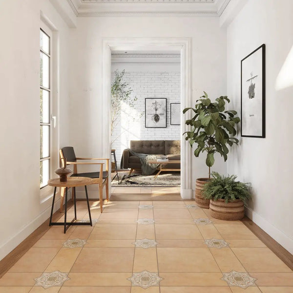 Terracotta Soft Gray-Blue 7x7 Matte Star Porcelain Tile (16 pack, 6.46 sq ft/case)