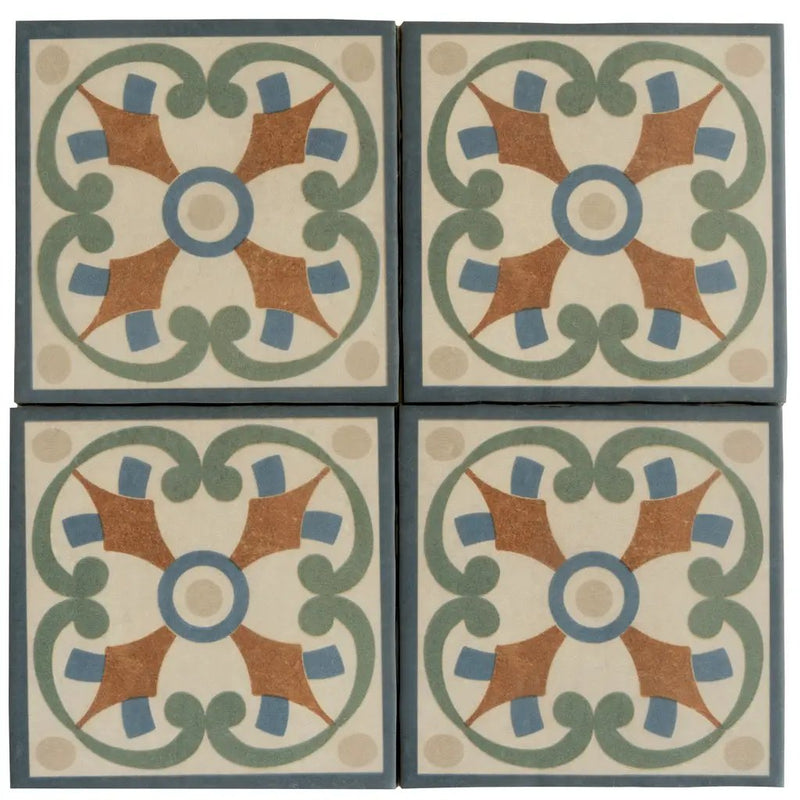 Terracotta Blue Green 6x6 Matte Square Porcelain Tile (19 pack, 4.65 sq ft/case) by Apollo Tile
