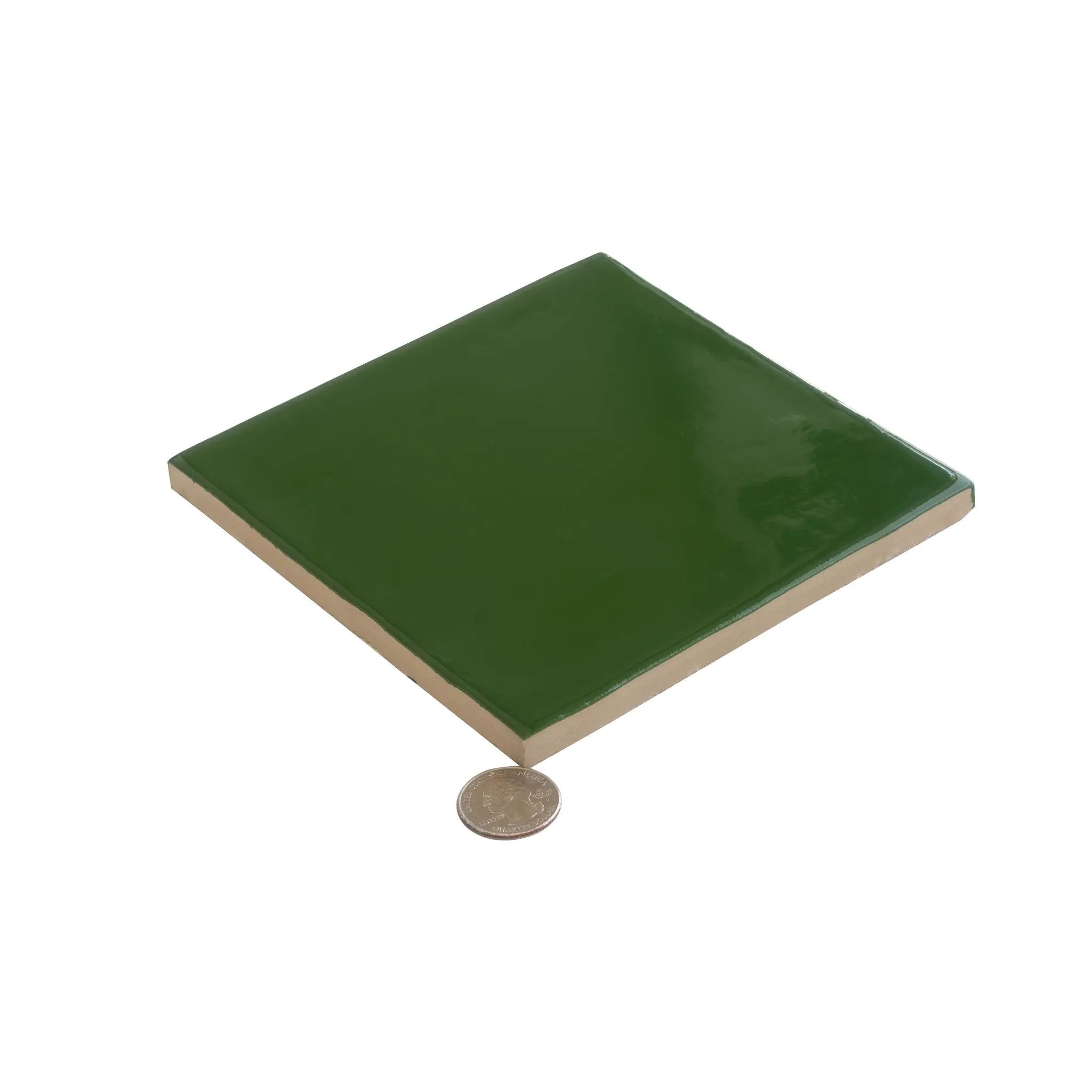 Deep Forest Green 6x6 Glossy Square Porcelain Tile (19 pack, 4.65 sq ft/case) by Apollo Tile