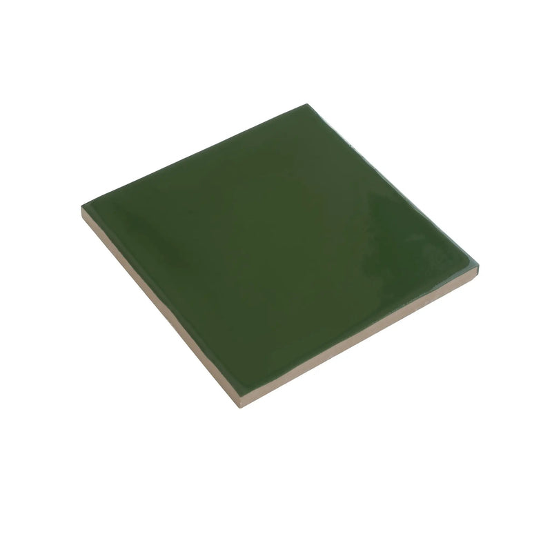 Deep Forest Green 6x6 Glossy Square Porcelain Tile (19 pack, 4.65 sq ft/case) by Apollo Tile